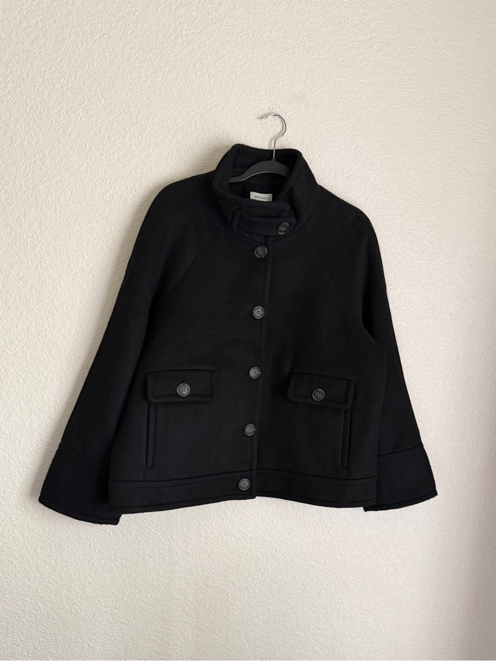 Sundance Women’s Glennon Wool Blend Coat L Black NEW - Picture 3 of 9